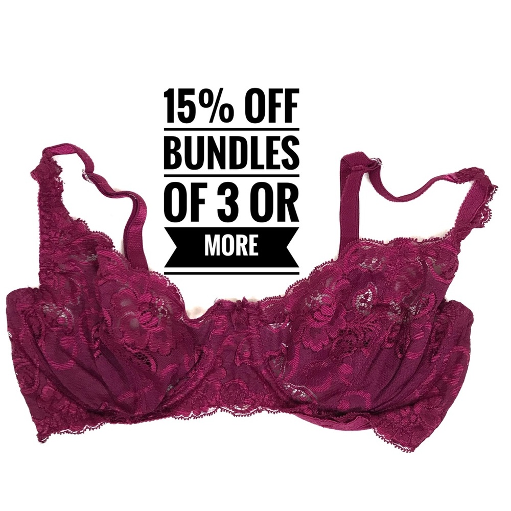 Victoria's Secret Burgundy Lace Bra